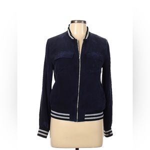 Equipment Femme Luxe Silk Bomber Jacket